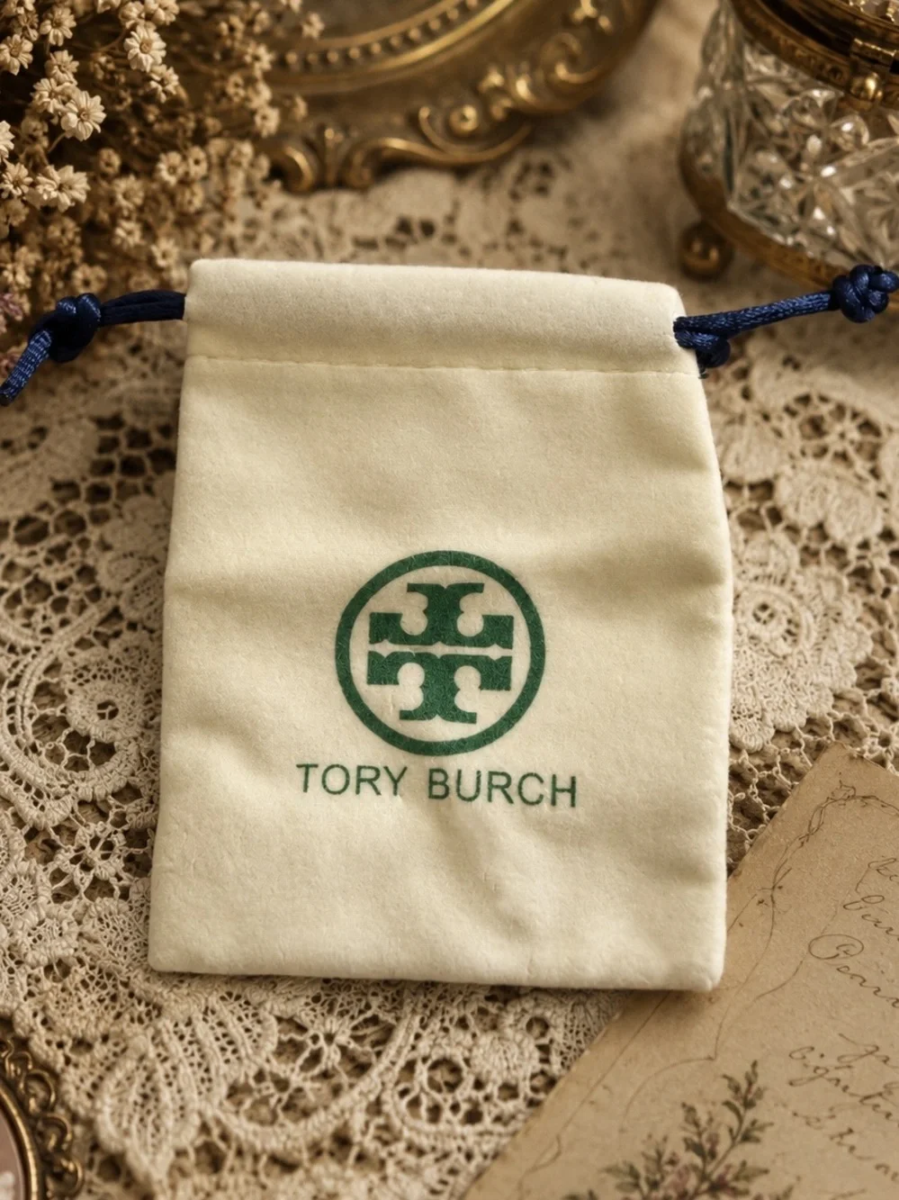 TORY BURCH • Gold Torsade Signature Luggage Tag Nugget Logo Plaque Earrings